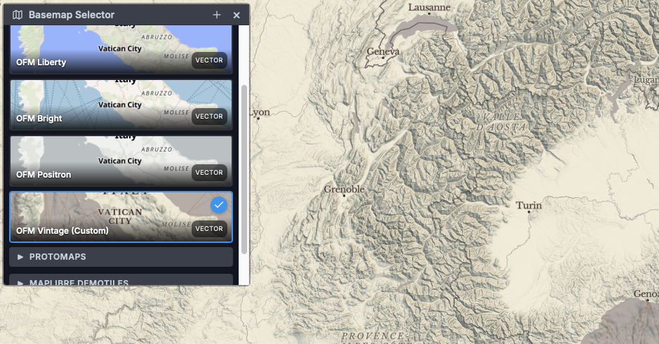 Basemap Selector with thumbnail previews