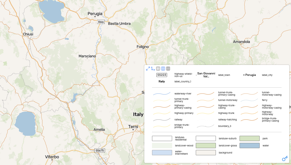 Map Legend showing layer symbols and colors