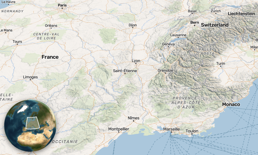 Minimap showing full extent with viewport bounds